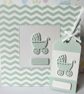 Handmade Pearl shimmer Aquamarine baby gift tags  - Image 5