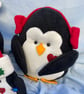 Christmas Ornaments. Display of Family of Penguins. Home Decor. Fleece and Felt. - Image 4