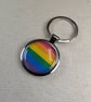Pride Flag Keyring - Pride Themed - Large Resin Topped Keychain
