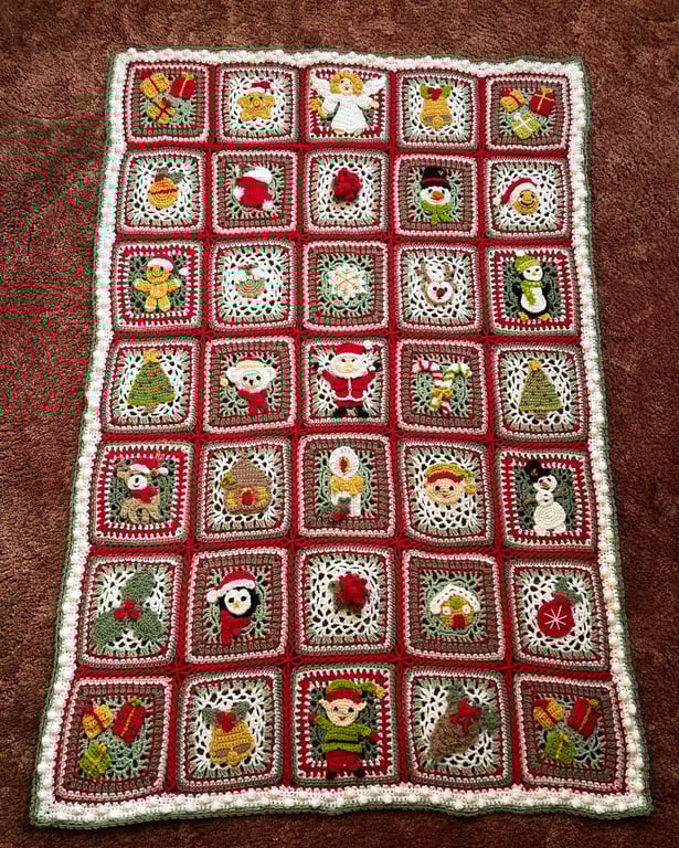 Handmade Crochet Christmas Blanket