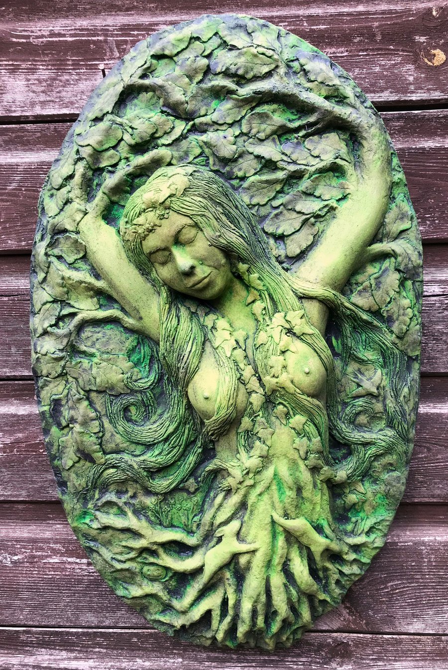 Goddess Green Lady Plaque plus Free Pocket Green Man