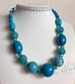 Dark Turquoise And Jade Beaded Necklace