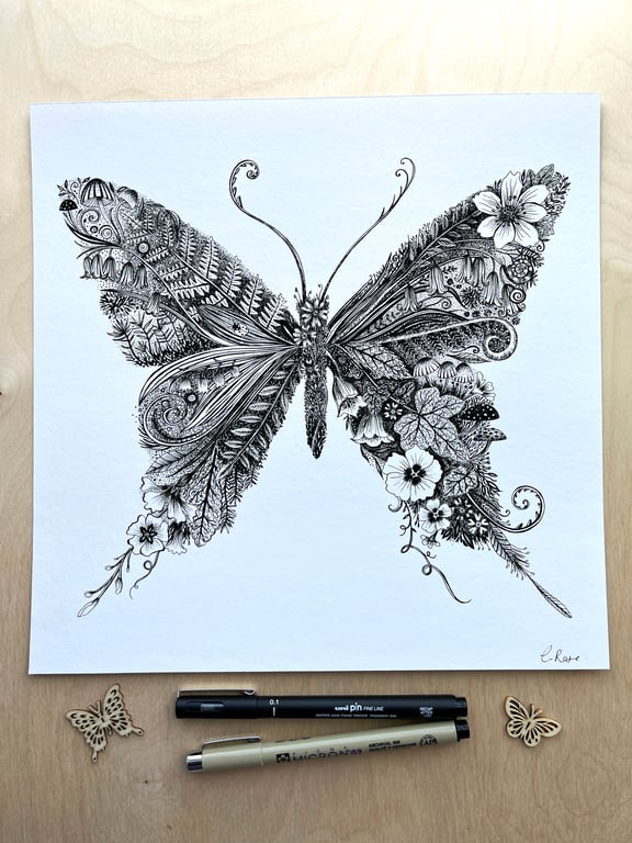 Woodland Butterfly Art Print