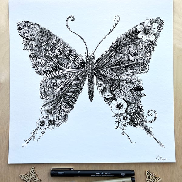 Woodland Butterfly Art Print