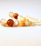 Brown Agate And Shell Earrings - Handmade In Devon - Image 2