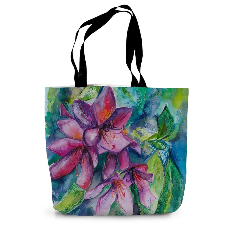 Rhododendron Floral Tote Bag, Original Flower Art