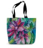 Rhododendron Floral Tote Bag, Original Flower Art - Image 1