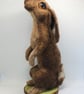 Moon Gazing Hare Needle Felt Ornament, Wool Sculpture - Image 3