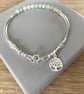  Jadeite Tree of Life Charm Bracelet, Sterling Silver Noodle Gemstone Bracelet - Image 8