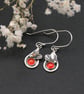 Botanical Carnelian Earrings, Sterling Silver Leaf Earrings, Silver Drop Earring - Image 6