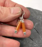 Scrolls orange aventurine silver earrings - Image 3
