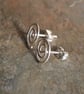 Silver Studs, Sterling silver spiral stud Earrings - Image 3