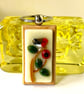Poppy and Robin fused glass keyring, bag charm