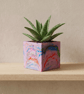 Lilac Square Plant Pot 10 cm Marbled Indoor Planter Northern Lights Design
