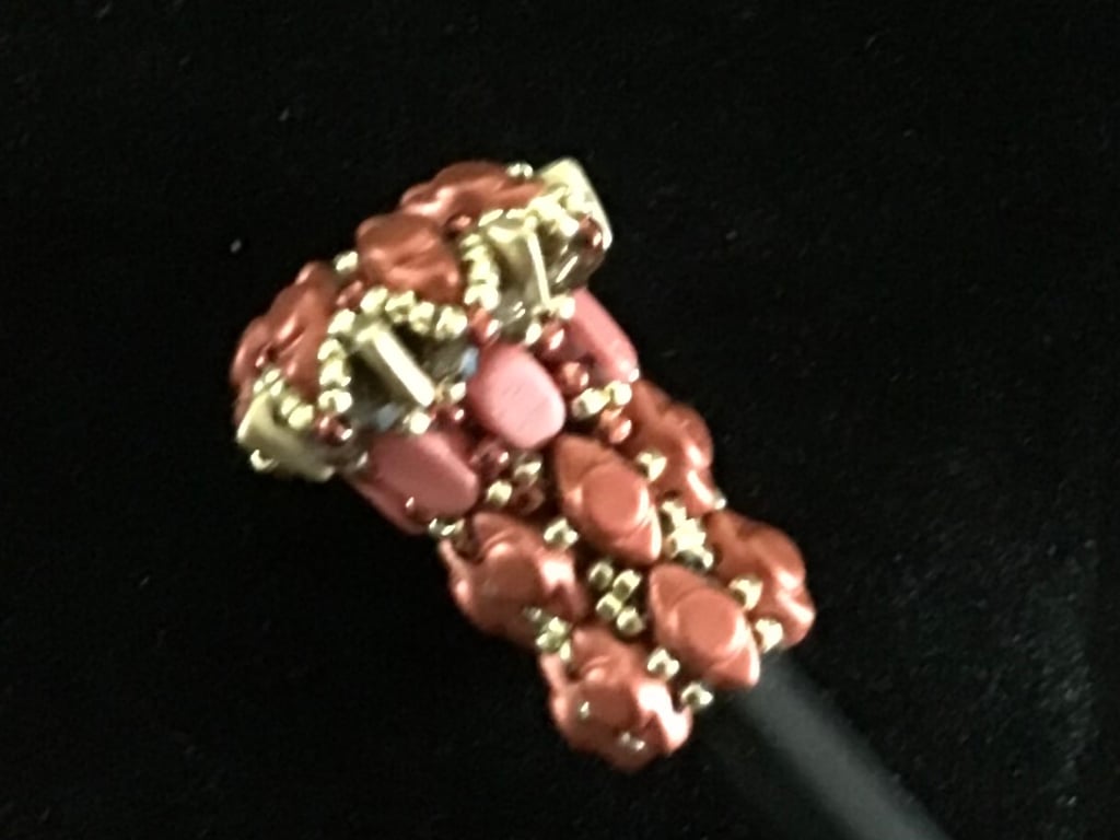 Beaded pencil topper - red