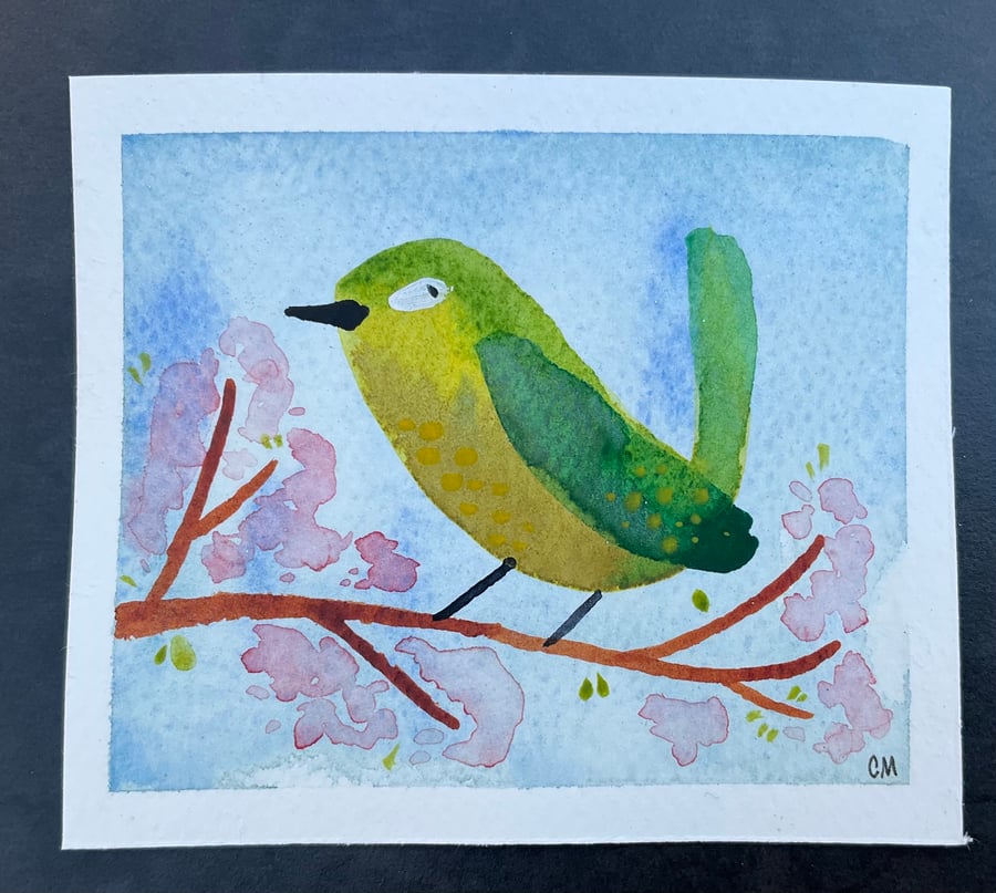 Little bird - original watercolour mini painting