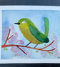 Little bird - original watercolour mini painting
