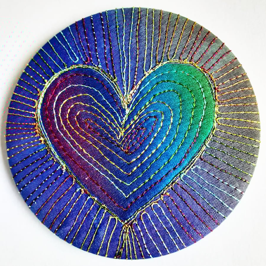 Large Pocket Mirror Handbag Accessories Colourful Free Machine Embroidery