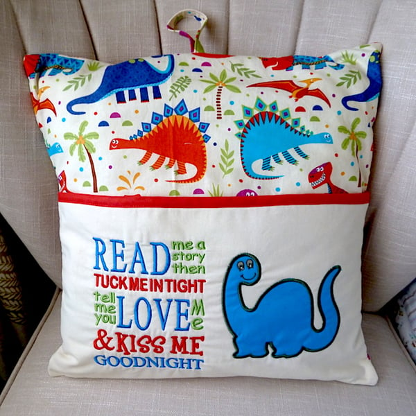 Dinosaur Book Cushion