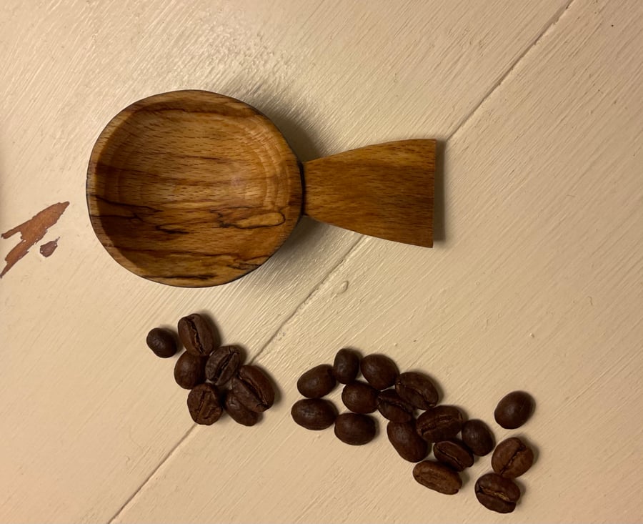 Spalted Sycamore Scoop with Blue Bowl