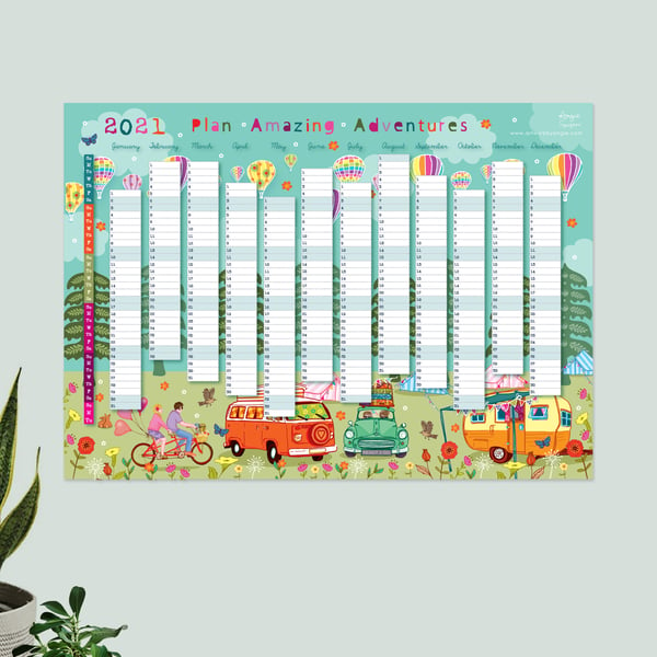 Year Wall Planner,  Plan Amazing Adventures for 2021