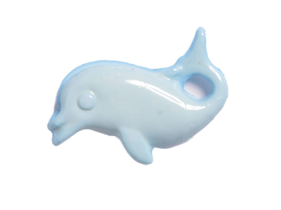 Blue dolphin baby buttons for knitting and crochet 15mm