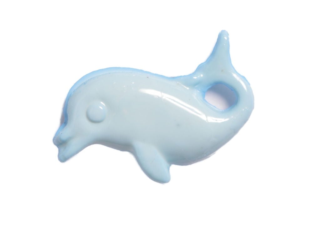 Blue dolphin baby buttons for knitting and crochet 15mm