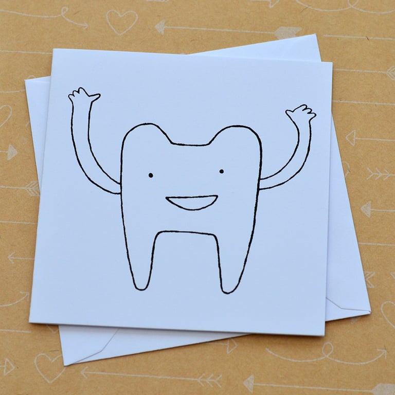 Tooth Fairy - Small Hand Screen Printed Card