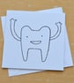 Tooth Fairy Small Hand Screen Printed Card - Image 1