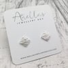 Diamond Shape Earrings, Diamond Shape Studs, Small Earrings, Silver Earrings