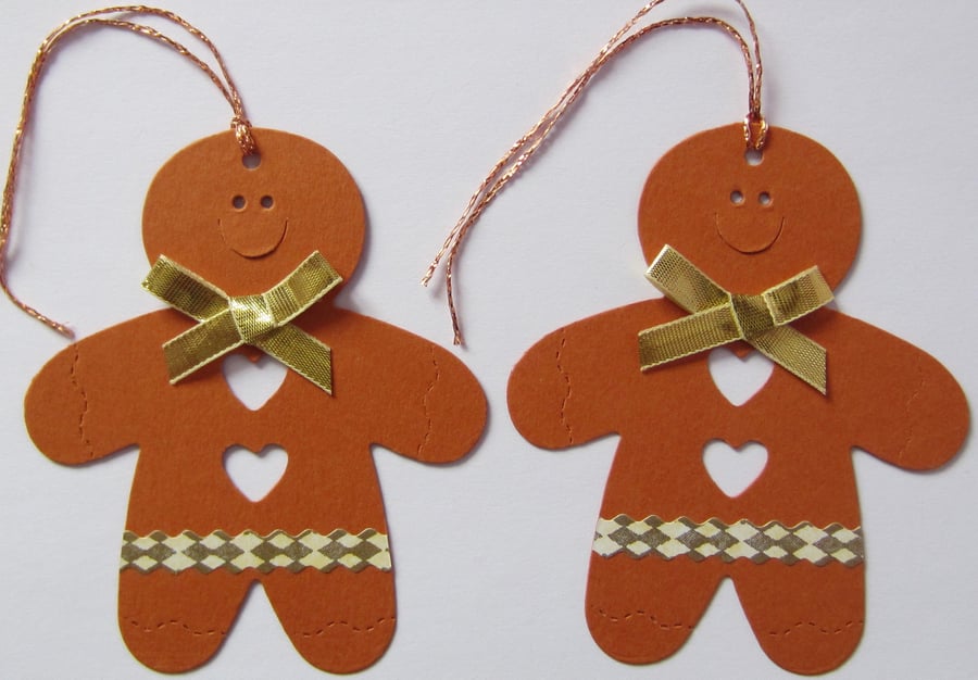 2 Gingerbread Men Gift Tags