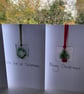 Handmade fused glass keepsake Christmas card with a tree or a wreath - Image 6