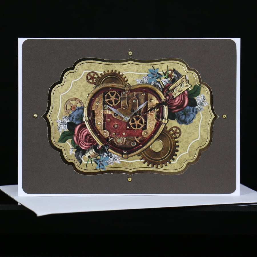 Heart Steam Punk greeting card
