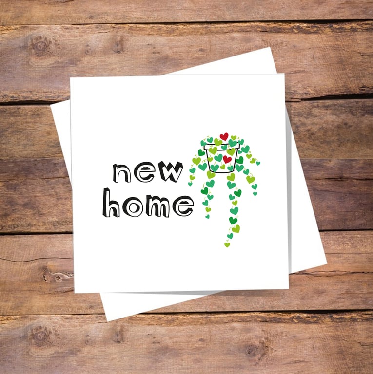New Home House Plant Card - new house. Blank inside, free shipping