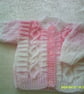 Pink and White random Round Neck 18 inch Cardigan - Image 1