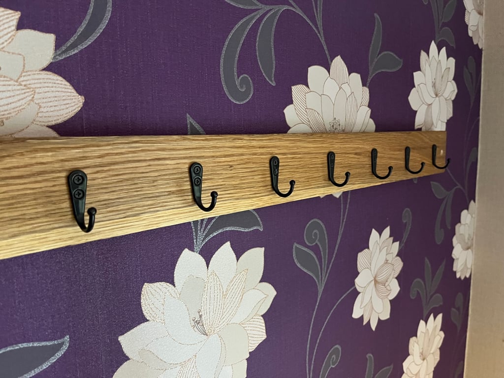 Oak coat hooks
