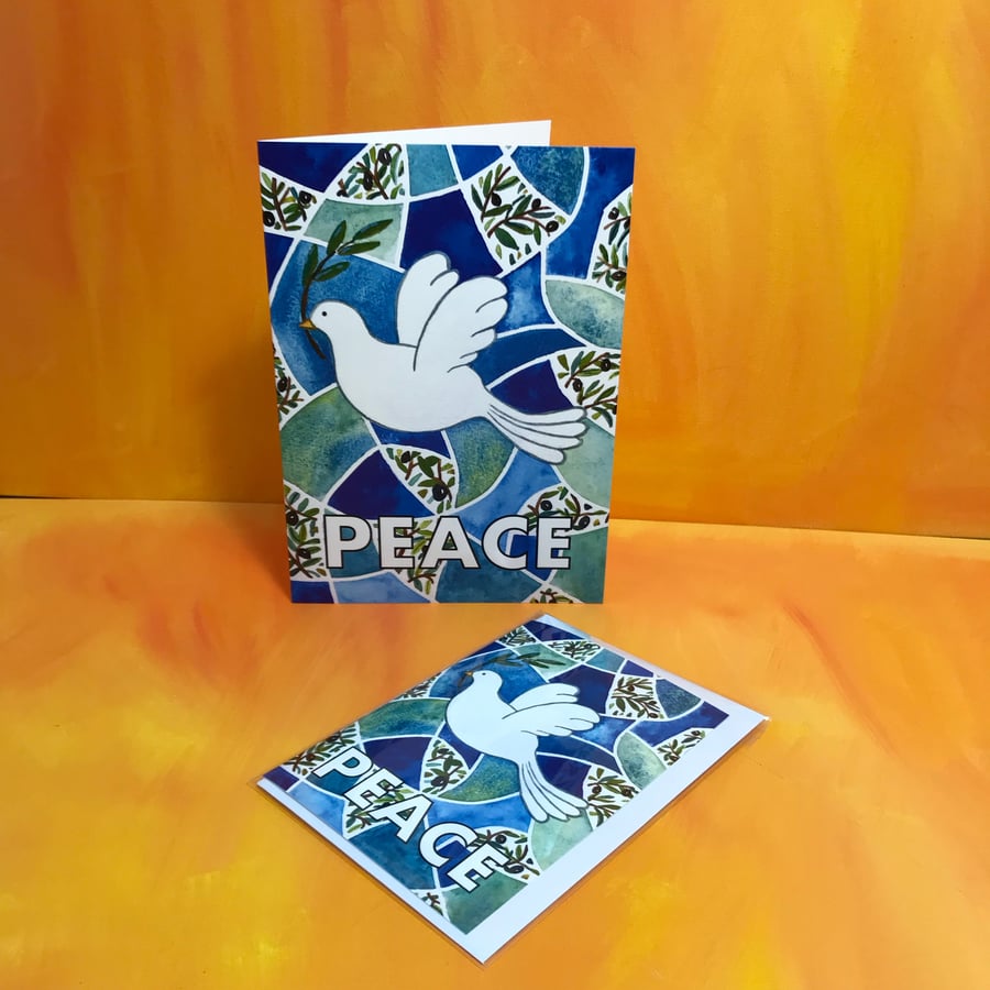 6 X A6 Peace Dove Seasonal or Christmas Greetings Card-blank 