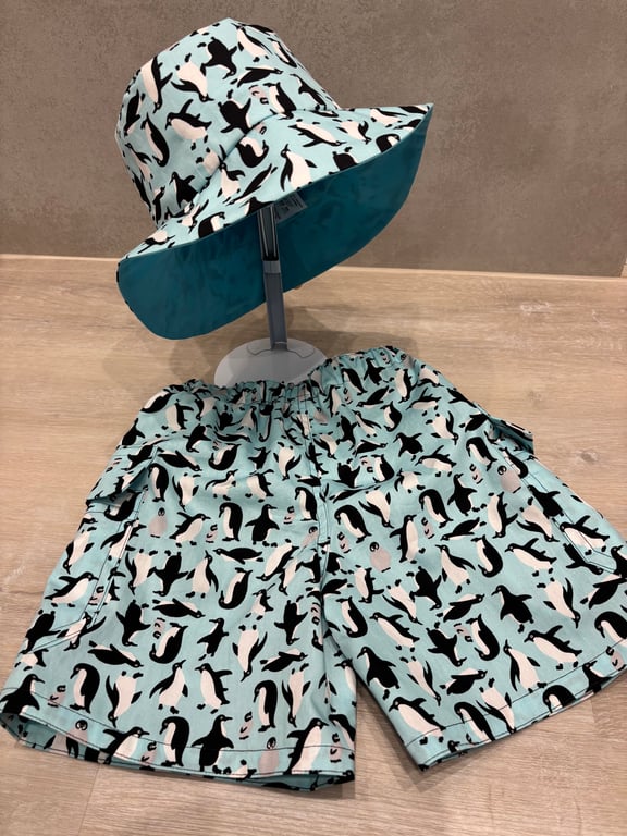 Penguin Shorts and Hat Set