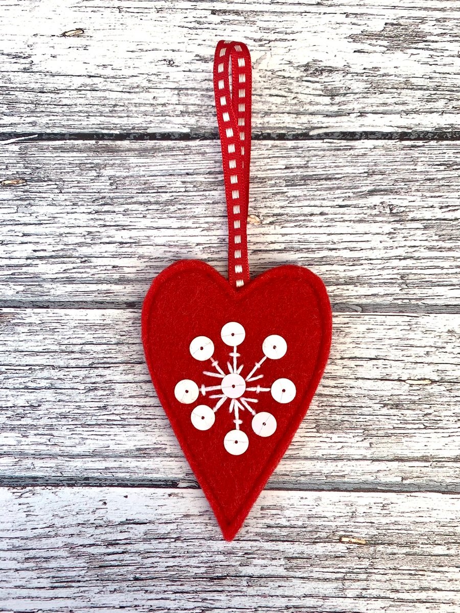 Heart & Snowflake decoration
