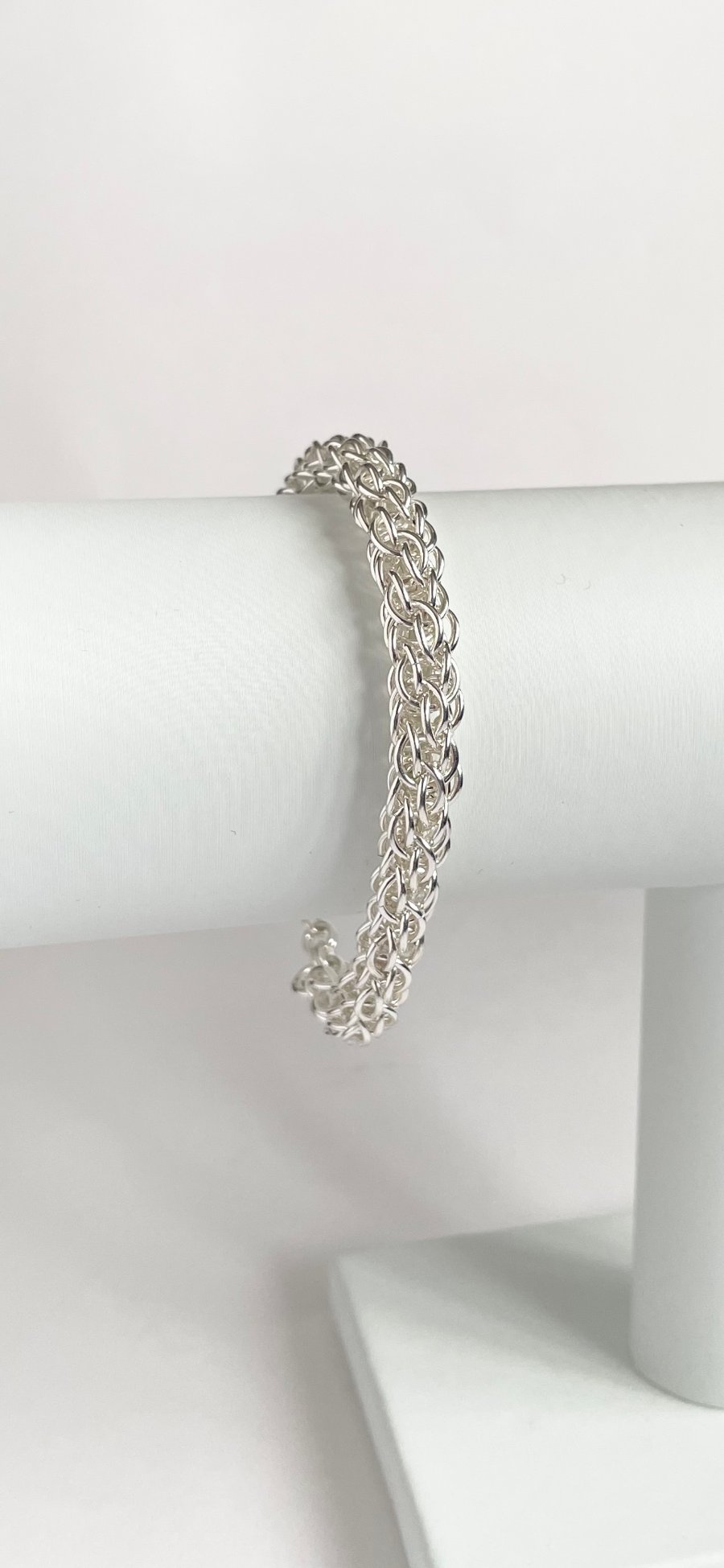 Sterling Silver Ladies Lace Chainmaille Bracelet 