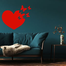 Butterfly Heart Decorative Vinyl Wall Art Sticker Decal