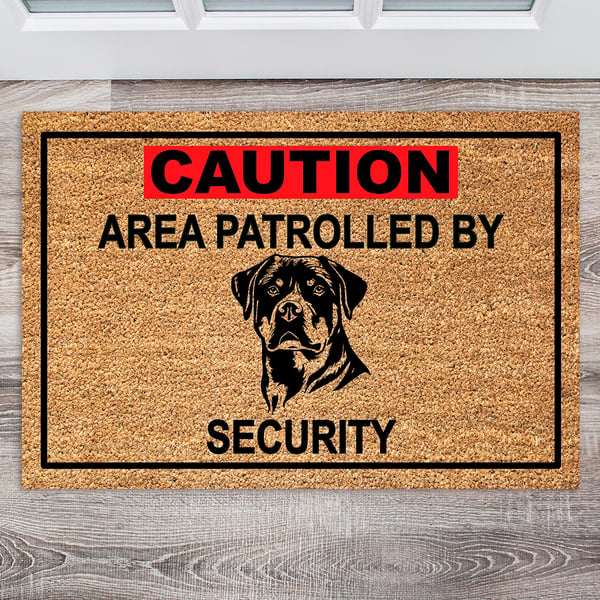 Rottweiler Security Door Mat - Rottweiler Welcome Mat - 3 Sizes
