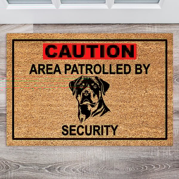 Rottweiler Security Door Mat No.3 - Rottweiler Welcome Mat - 3 Sizes