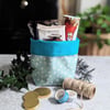 Duck-egg Blue Oilcloth storage Pots or Gift Hamper Wrapping