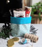 Duck-egg Blue Oilcloth storage Pots or Gift Hamper Wrapping