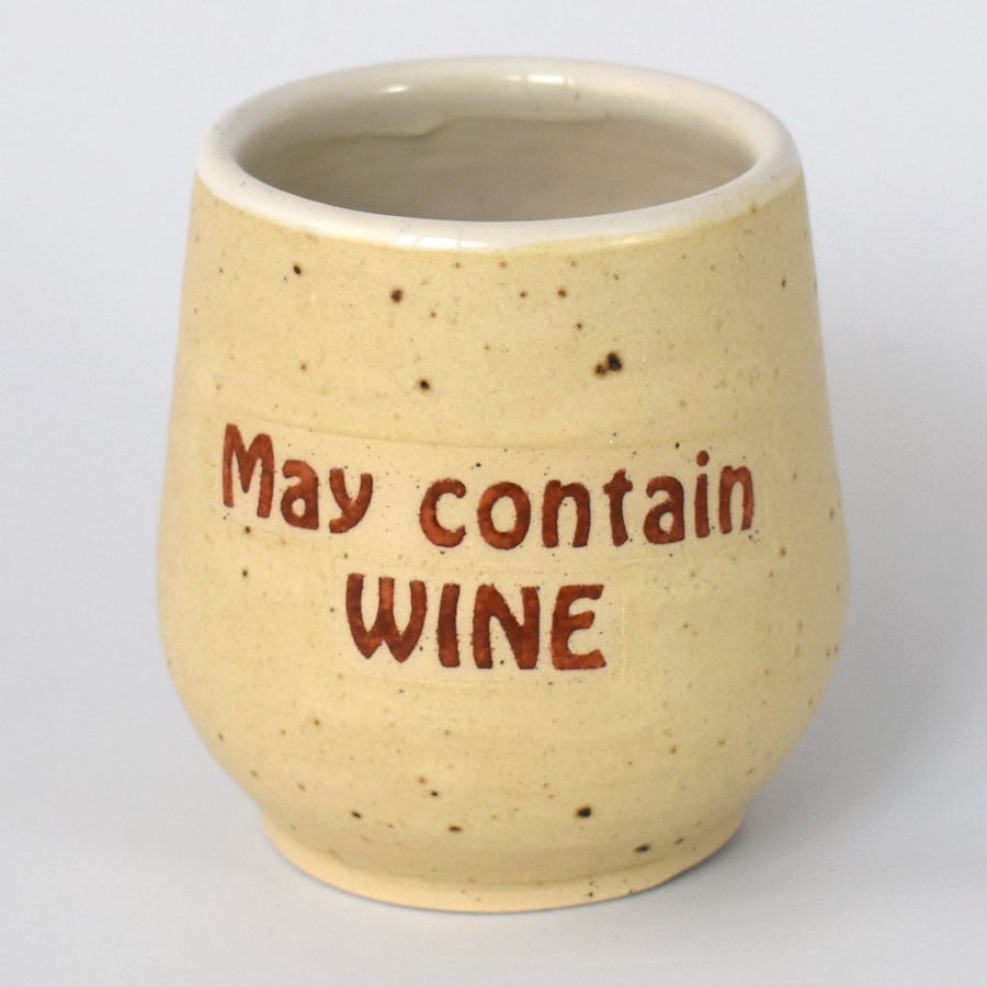 May contain WINE wheel thrown pottery wine cup tumbler (Free UK postage)