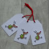 Rudolph Red Nose Reindeer - Set of Three Christmas Gift Tags