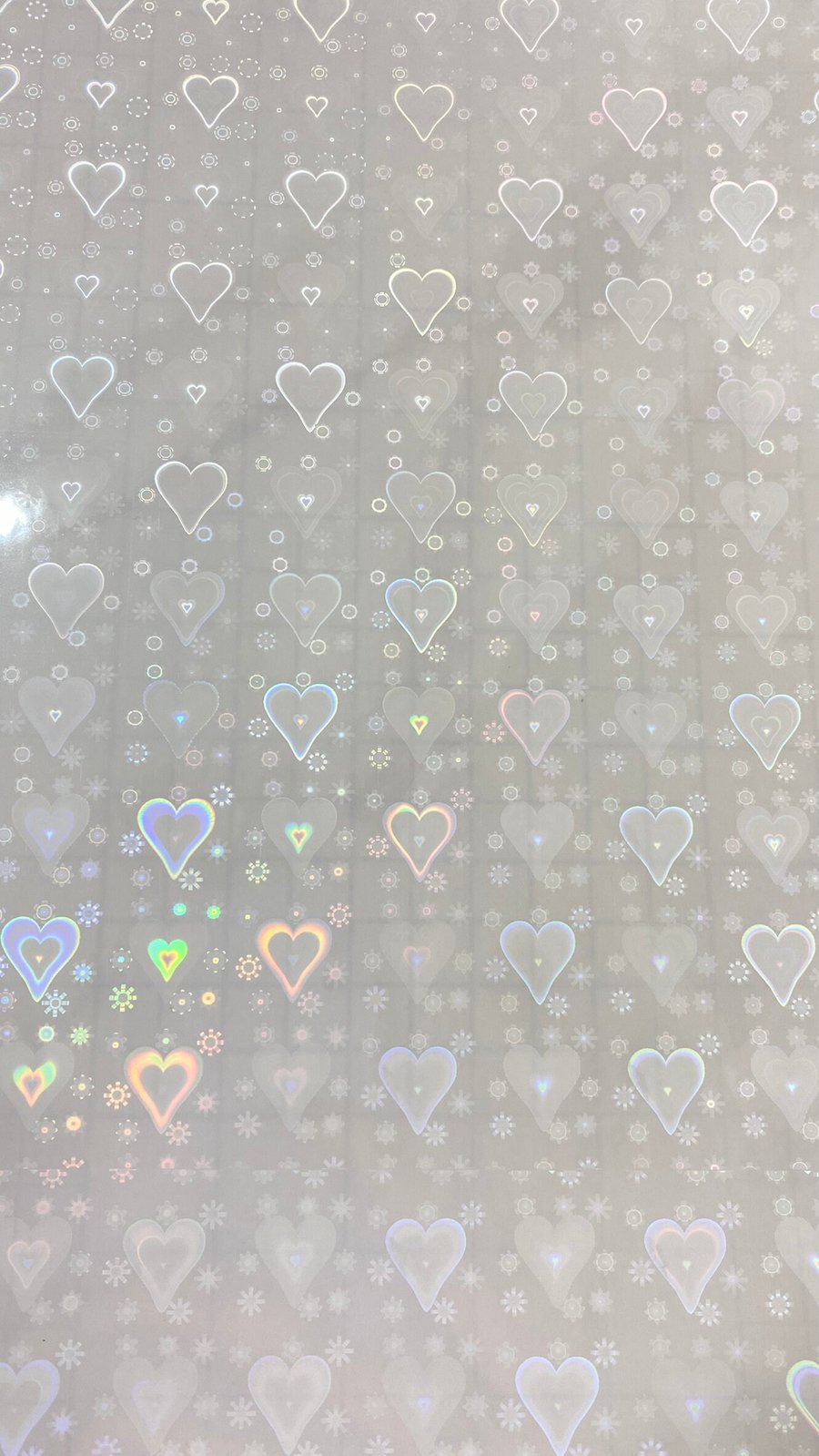 10 Sheets Self Adhesive Sparkle Love Hearts Transparent Holographic Vinyl Overla