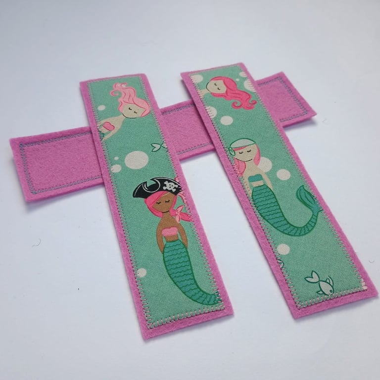 Pirate Mermaids themed Bookmark for child - fabric and felt