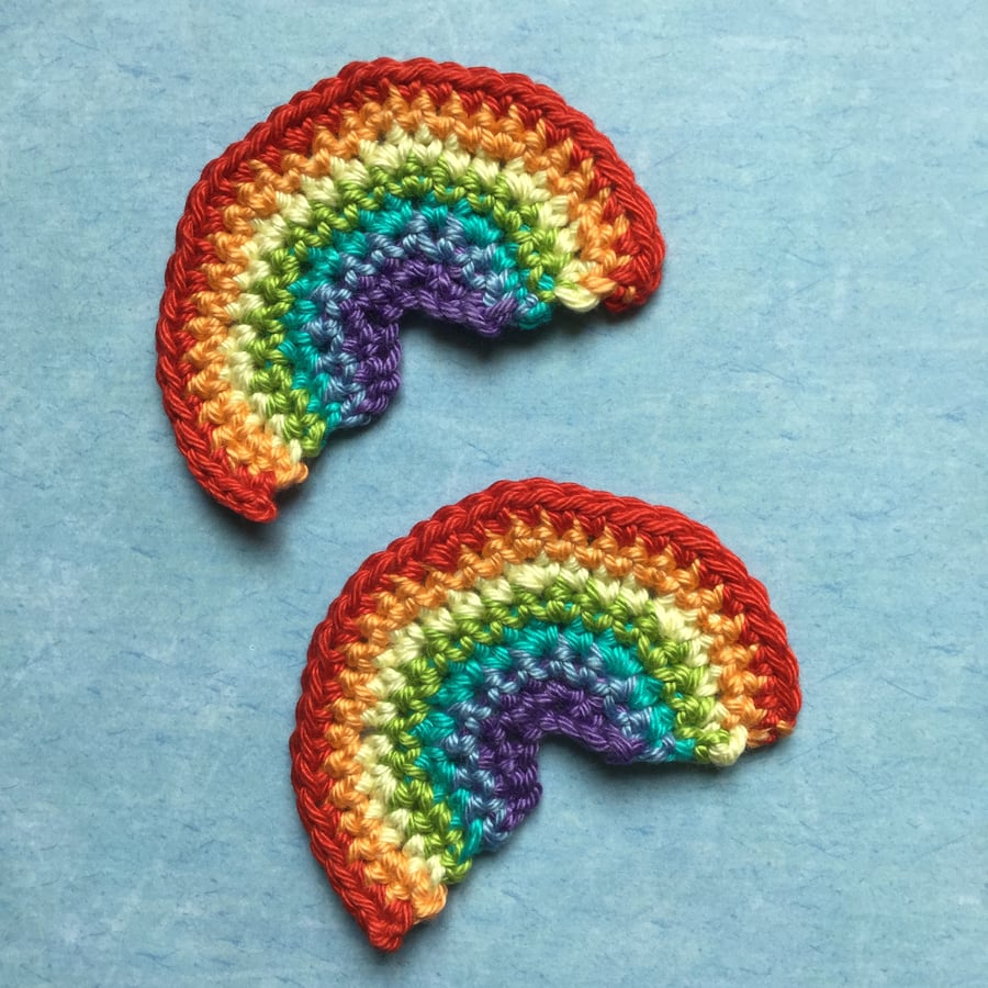Crochet Rainbow Appliqués Embellishments 
